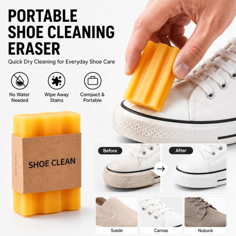 Sneaker Care Cleaner - 1/2/3 ชิ้น - ยางลบทำความสะอาดรองเท้าหนังกลับ, บล็อกขจัดคราบสำหรับรองเท้าผ้าใบและรองเท้าหนังนูบัคแบบพกพา สำหรับการดูแลรองเท้าระหว่างการเดินทาง