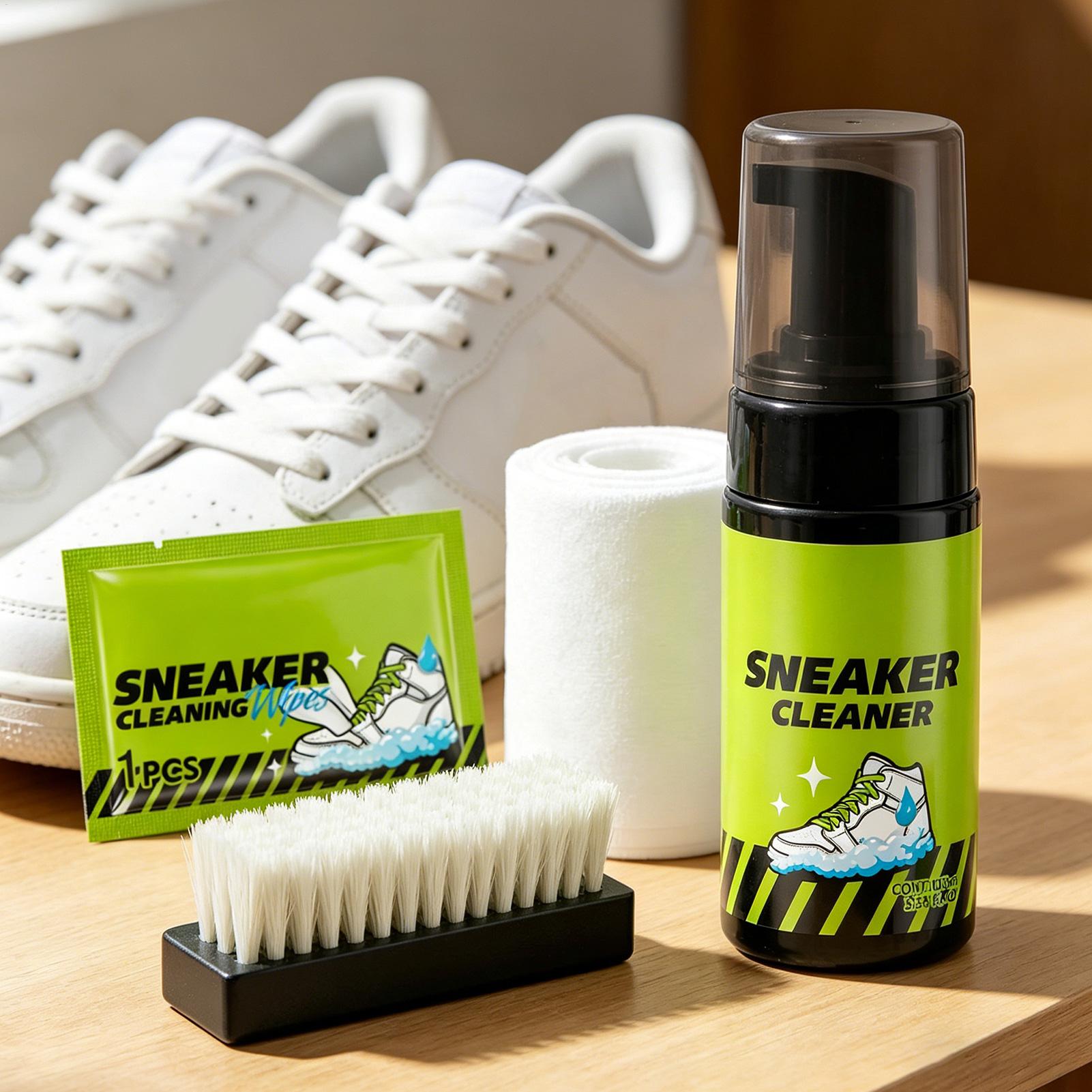 Sneaker Care Cleaner - น้ำยาทำความสะอาดรองเท้าผ้าใบ 4 ชิ้น 100 มล. โฟมไม่ต้องล้าง